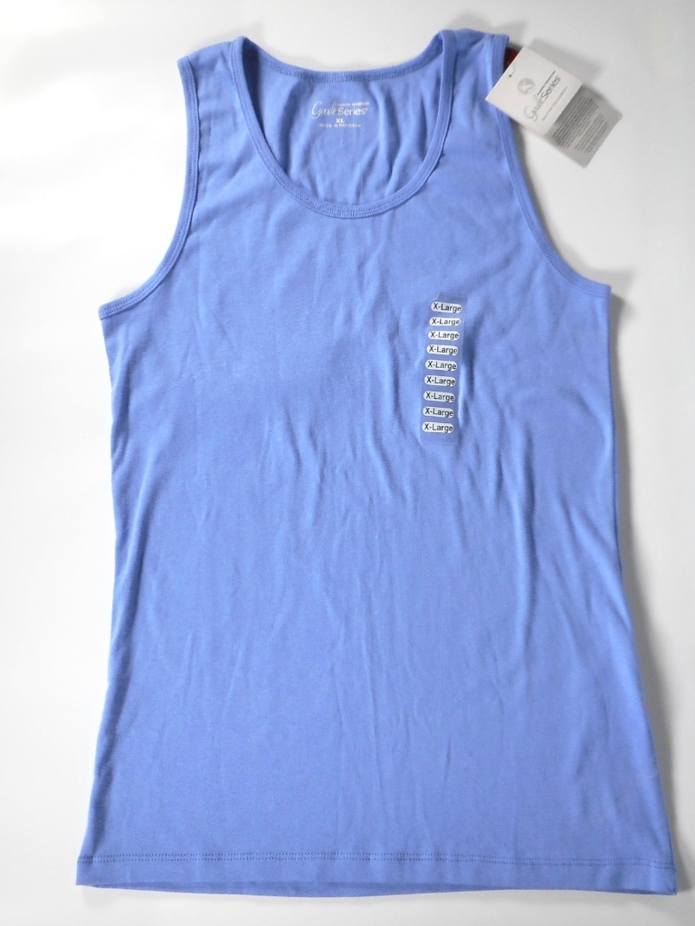 Gander Mountain Guide Series Periwinkle XL Cotton Tank Top Sun UPF 50+ Wedgewood